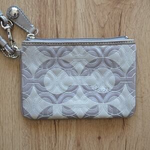 Coach Silver Wristlet Purse